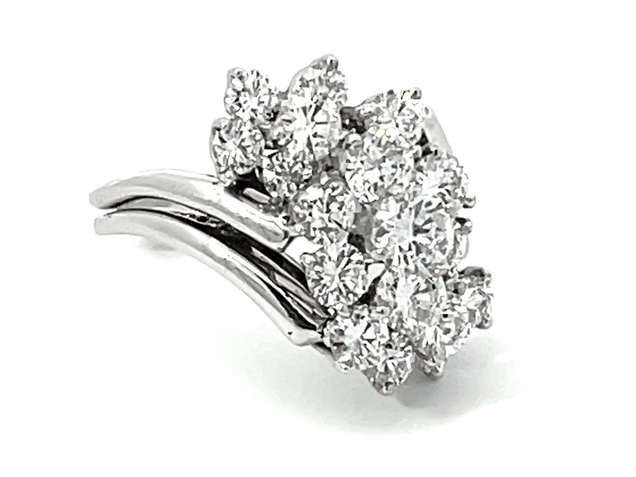 2 Carat Diamond Cluster Ring 18k White Gold