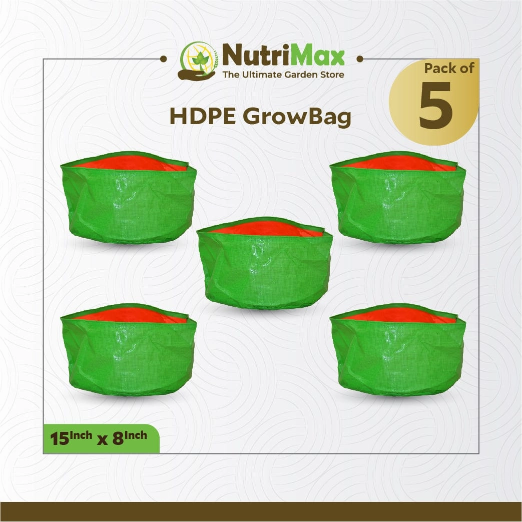 200 GSM HDPE Grow Bags 15 inch x 8 inch Outdoor Plant Bag