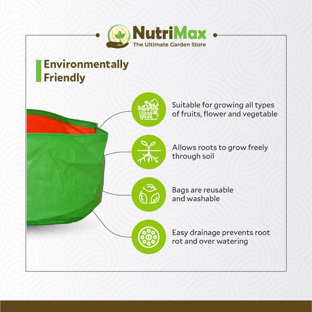 200 GSM HDPE Grow Bags 15 inch x 8 inch Outdoor Plant Bag