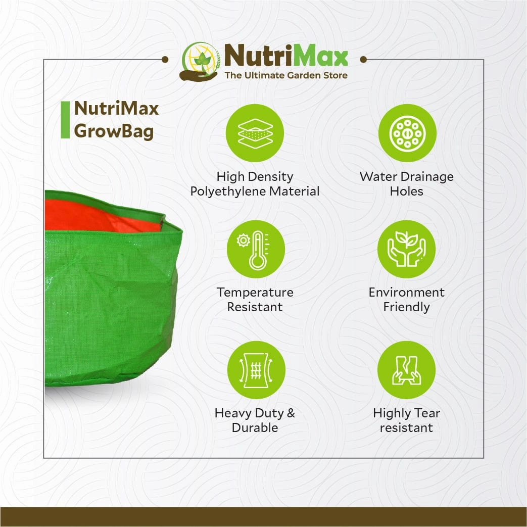 200 GSM HDPE Grow Bags 15 inch x 8 inch Outdoor Plant Bag