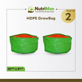 200 GSM HDPE Grow Bags 15 inch x 8 inch Outdoor Plant Bag desktop planter  