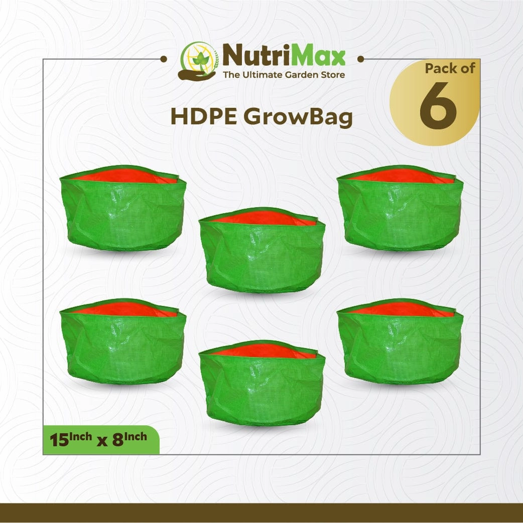200 GSM HDPE Grow Bags 15 inch x 8 inch Outdoor Plant Bag