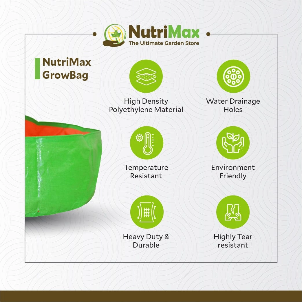 200 GSM HDPE Grow Bags 18 inch x 8 inch Outdoor Plant Bag