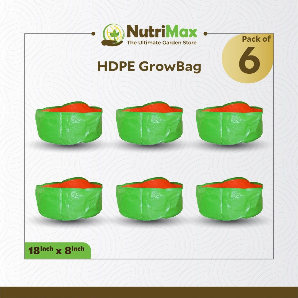 200 GSM HDPE Grow Bags 18 inch x 8 inch Outdoor Plant Bag