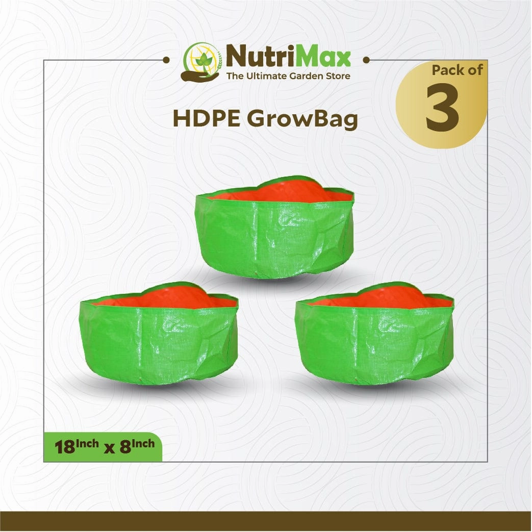 200 GSM HDPE Grow Bags 18 inch x 8 inch Outdoor Plant Bag