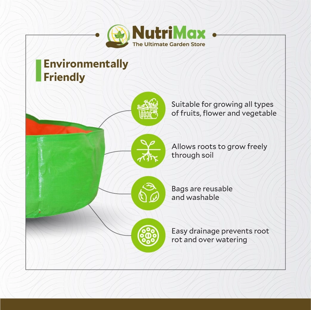 200 GSM HDPE Grow Bags 18 inch x 8 inch Outdoor Plant Bag