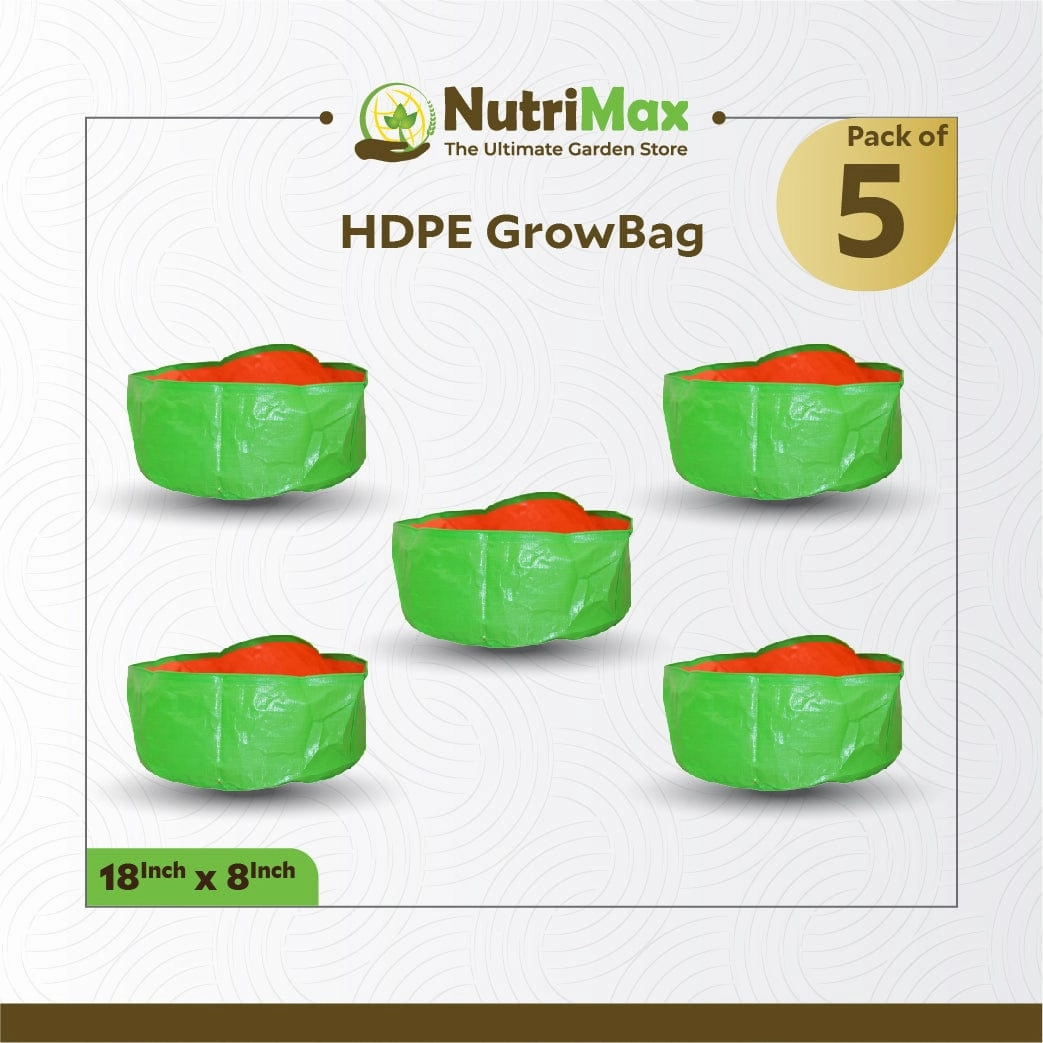 200 GSM HDPE Grow Bags 18 inch x 8 inch Outdoor Plant Bag
