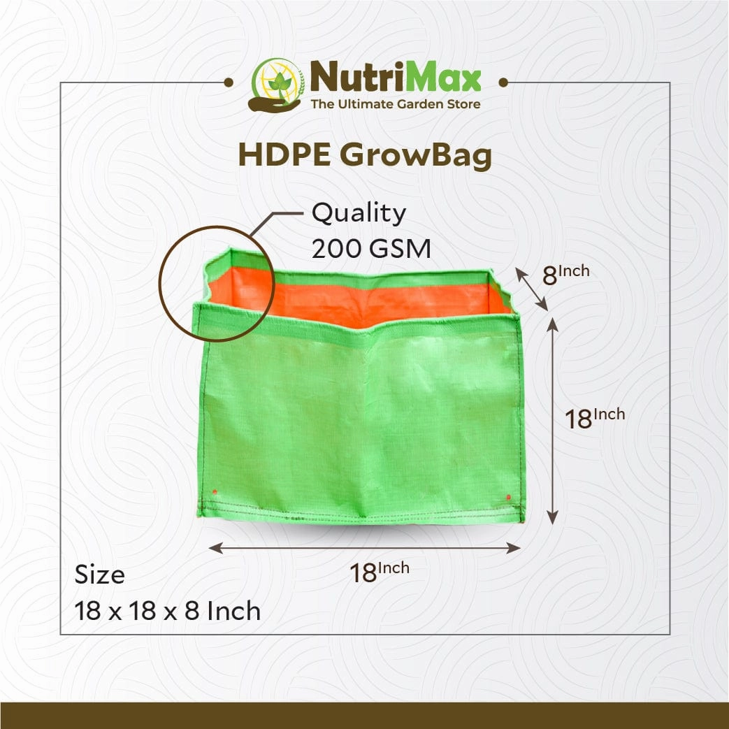 200 GSM HDPE Grow Bags 18 x18 x 8 inch Outdoor Plant Bag