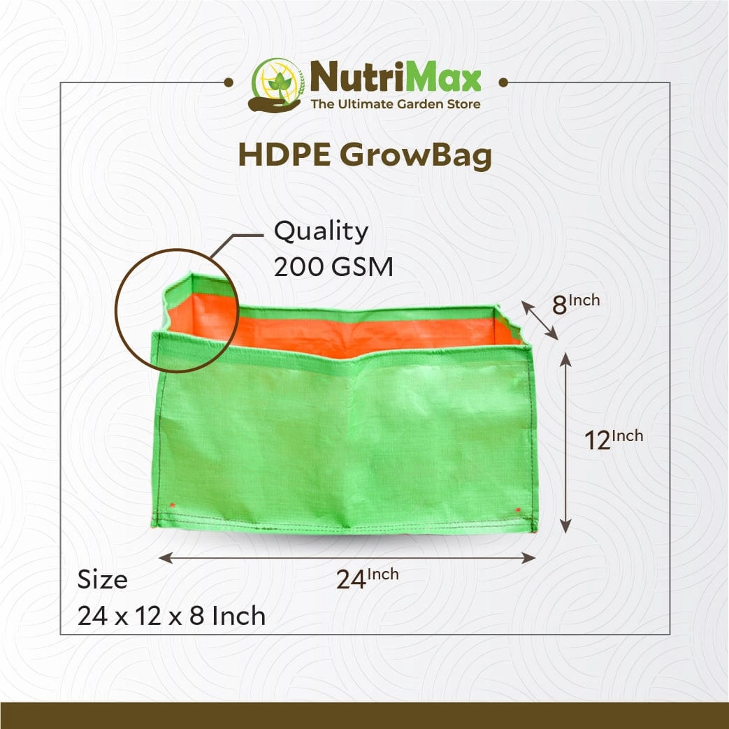 200 GSM HDPE Grow Bags 24 x 12 x 8 inch Outdoor Plant Bag