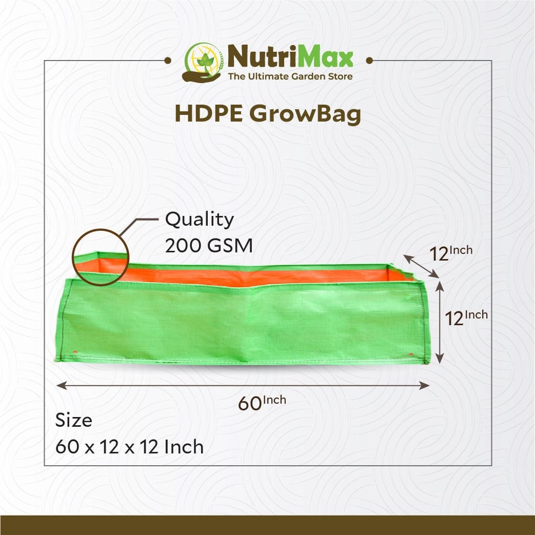200 GSM HDPE Grow Bags 60 x 12 x 12 inch Outdoor Plant Bag