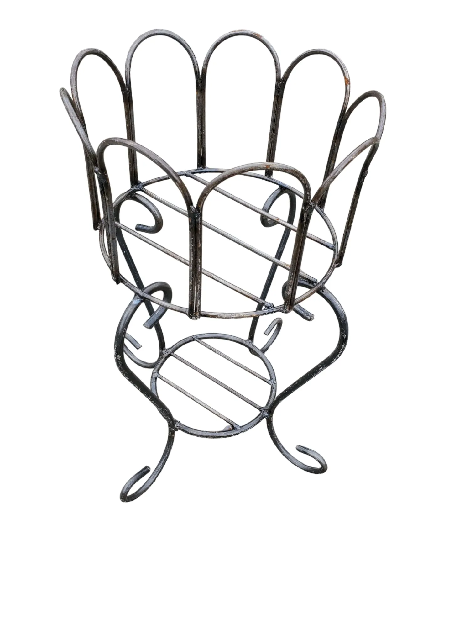 20" Wrought Iron Round Tall Henry Plant Holder