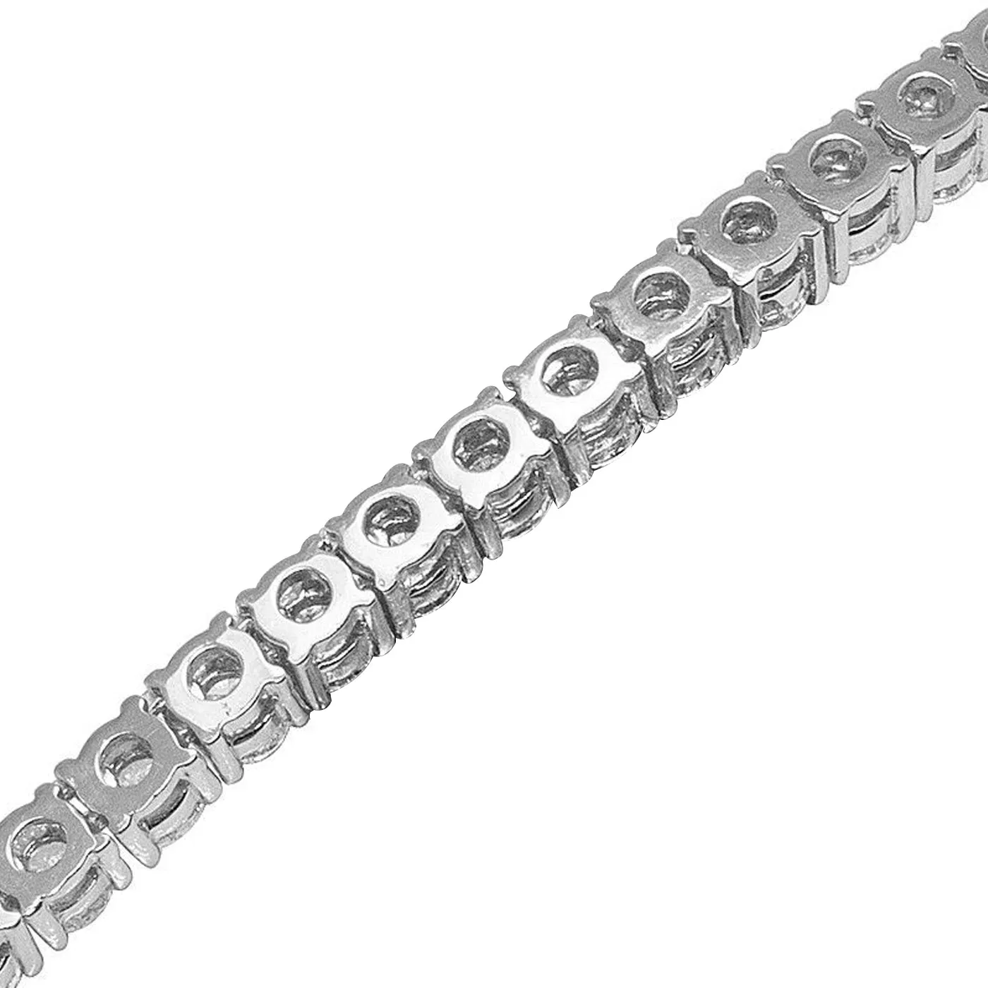 21.5ct Round Cut Diamond Tennis Necklace 14K White Gold 18.5 Inches 4-prongs