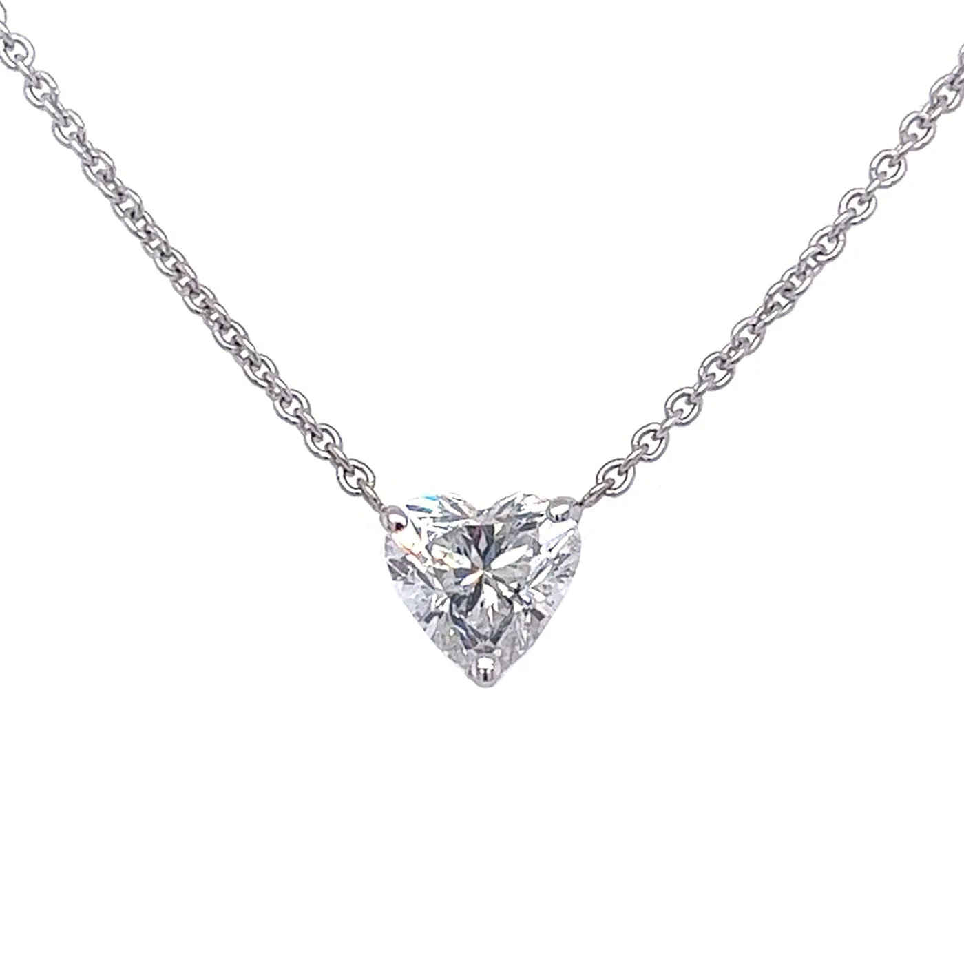 2.21ct IGL Heart Shape Diamond Solitaire Pendant Necklace D Color VS2 Clarity