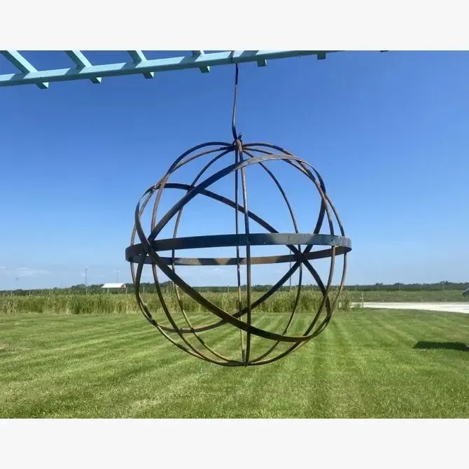 24" Wrought Iron Wire & Strap Ball