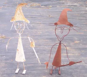 3-D METAL WITCH decorative plants  