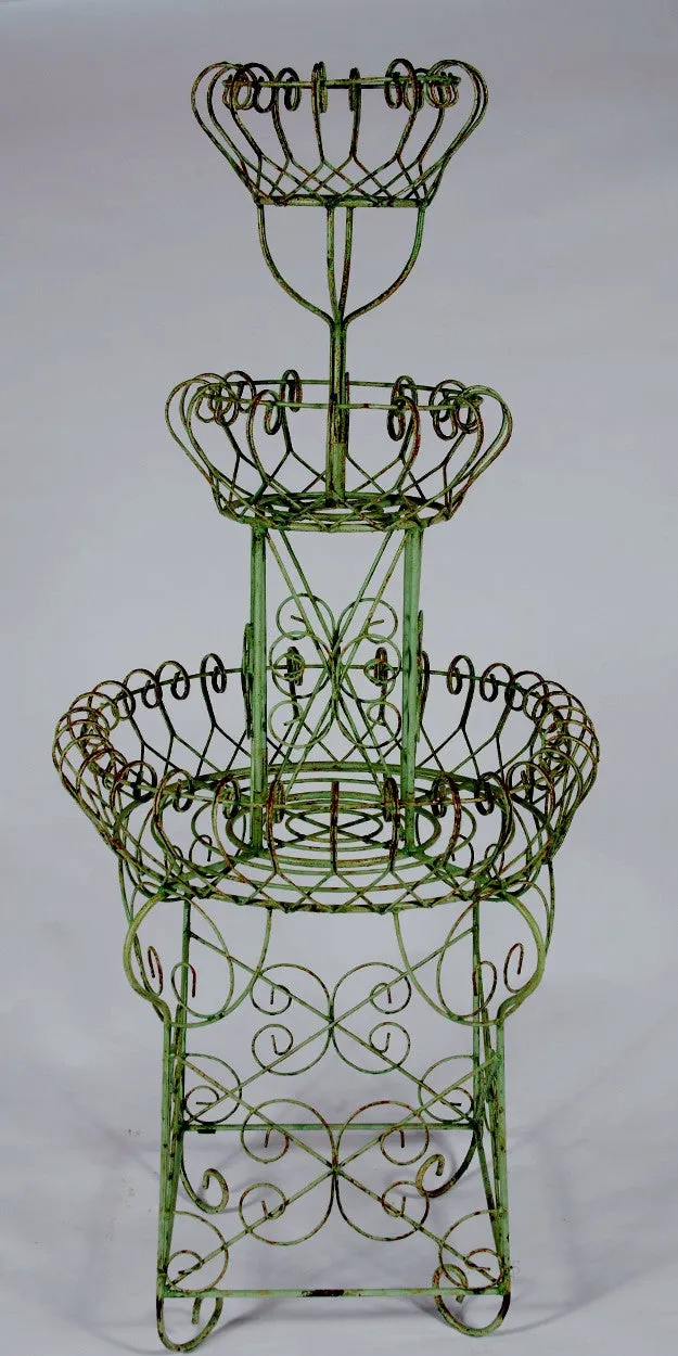 3 Tier Fountain Planter Basket Display Rack decorative plants  