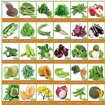 30 Varieties of Vegetable & Fruit Seeds