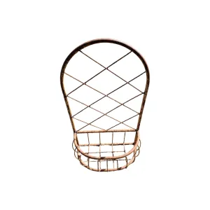 34" Rounded Top Basket with X Pattern decorative plants  