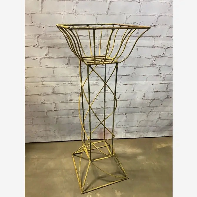 36" Tall Square Pedestal & Plant Support, Planter Wrought Iron