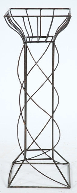 36" Tall Square Pedestal & Plant Support, Planter Wrought Iron cactus succulent plant  