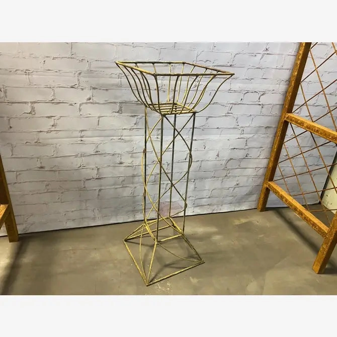 36" Tall Square Pedestal & Plant Support, Planter Wrought Iron