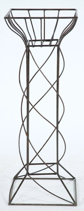 36" Tall Square Pedestal & Plant Support, Planter Wrought Iron cactus succulent plant  