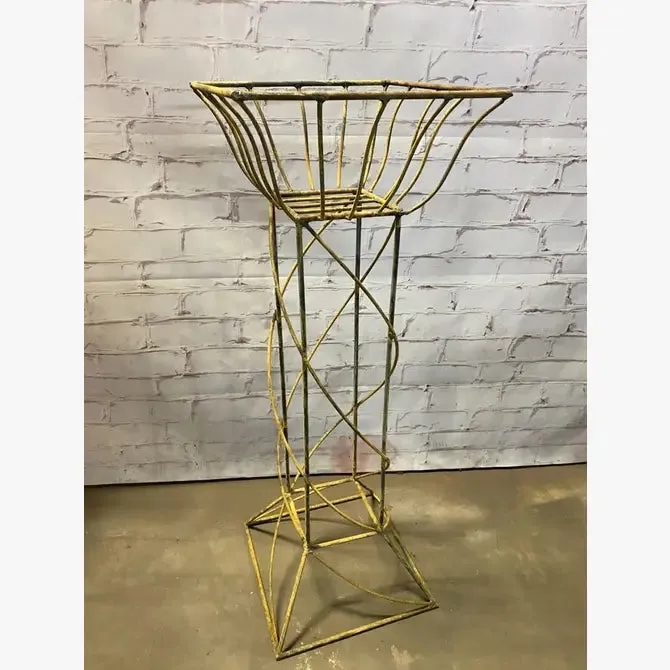 36" Tall Square Pedestal & Plant Support, Planter Wrought Iron