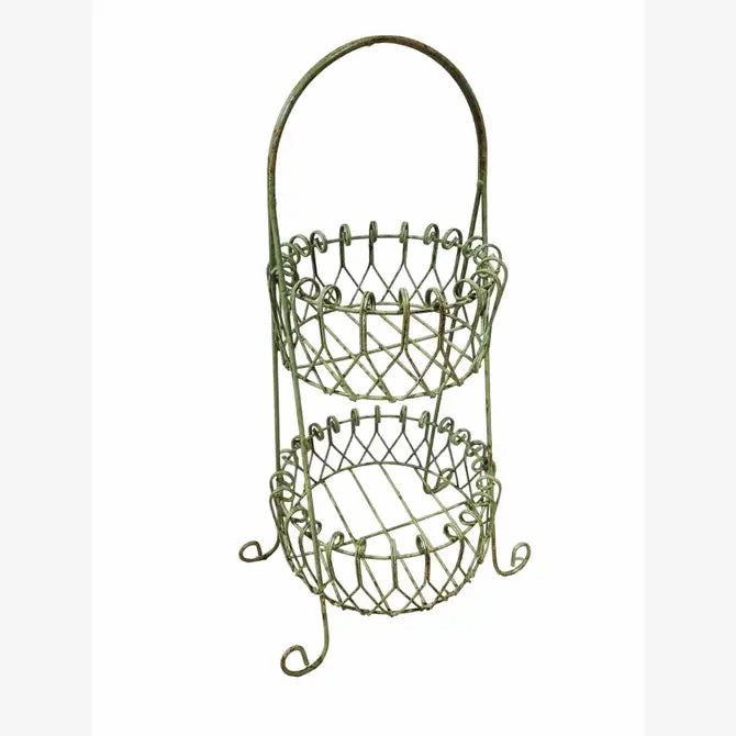 38" Tall 2 Basket Planter Round