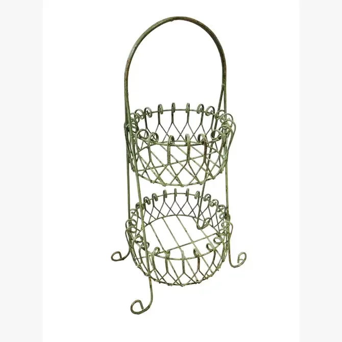 38" Tall 2 Basket Planter Round