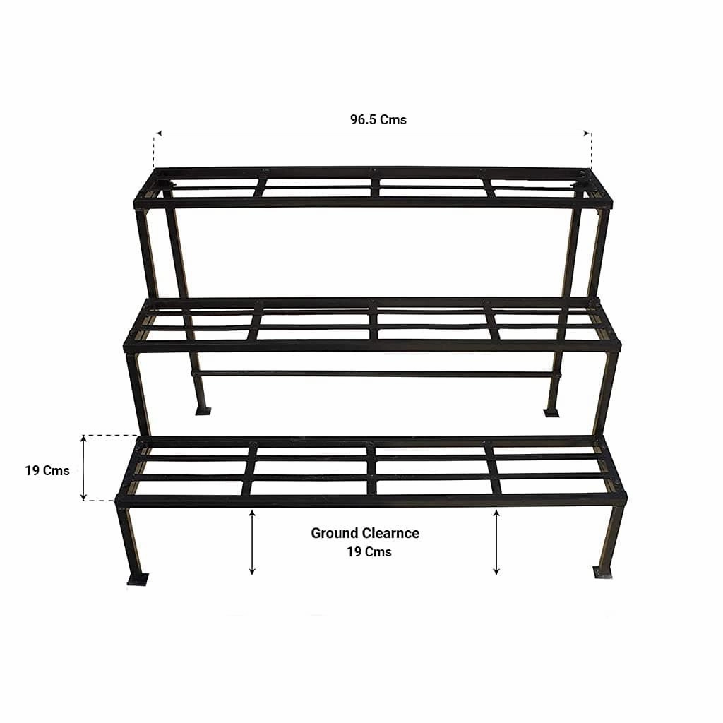 3 Step Stand for Multiple Plants and Pots Stand | Indoor Shelf Holder Rack | Gardening Stand | Indoor Outdoor (Black)