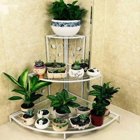 3-Tier Corner Plant Stand - Space-Saving Indoor Planter Shelf for Stylish Home Decor cactus succulent plant  