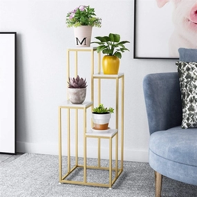 4- Tier Square Pot Stand for Living Room cactus succulent plant  