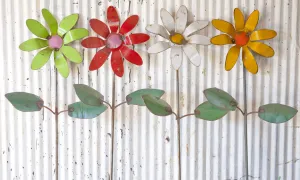 4ft Tall Drum Metal Daisy Flower Solid Steel Rod decorative plants  