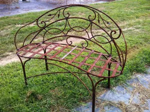 50"Wide BENCH W/LEAVES decorative plants  