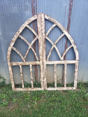 54" Wide Wooden Window decorative plants  
