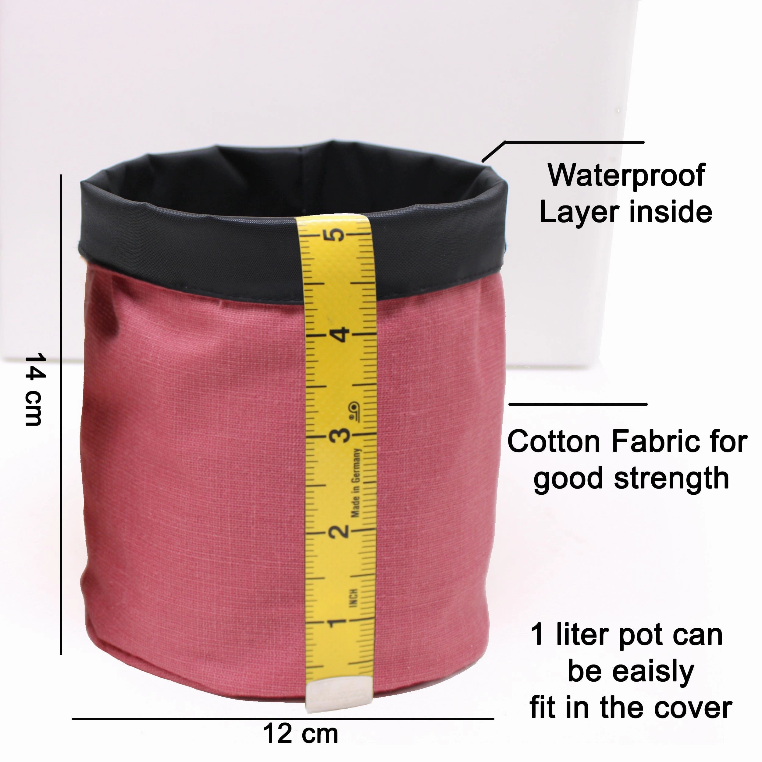 5 inch Cotton Pink Pot Planter Bag