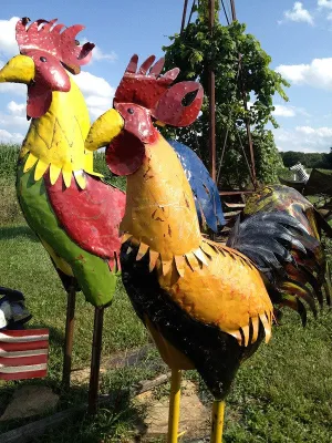 6 1/2Ft Tall Rooster decorative plants  