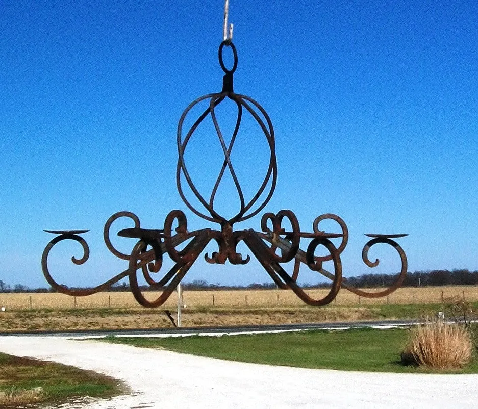 6 Candle Chandelier for Interior or Exterior Landscaping decorative plants  