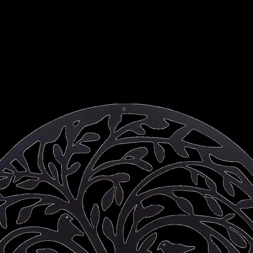 60cm Tree of Life & Birds Round Metal Wall Garden Art Sculpture V63-931321