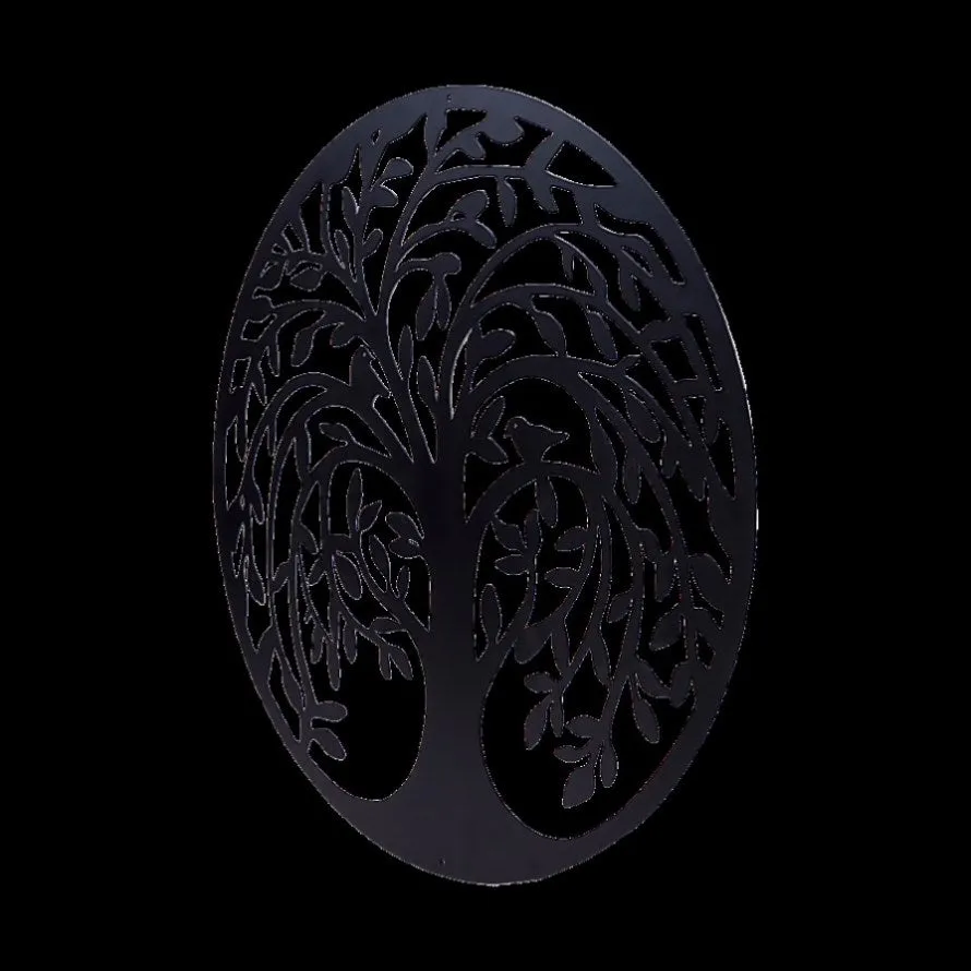 60cm Tree of Life & Birds Round Metal Wall Garden Art Sculpture V63-931321