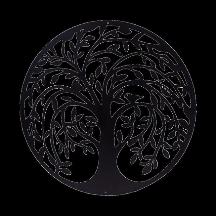 60cm Tree of Life & Birds Round Metal Wall Garden Art Sculpture V63-931321 dried flowers  