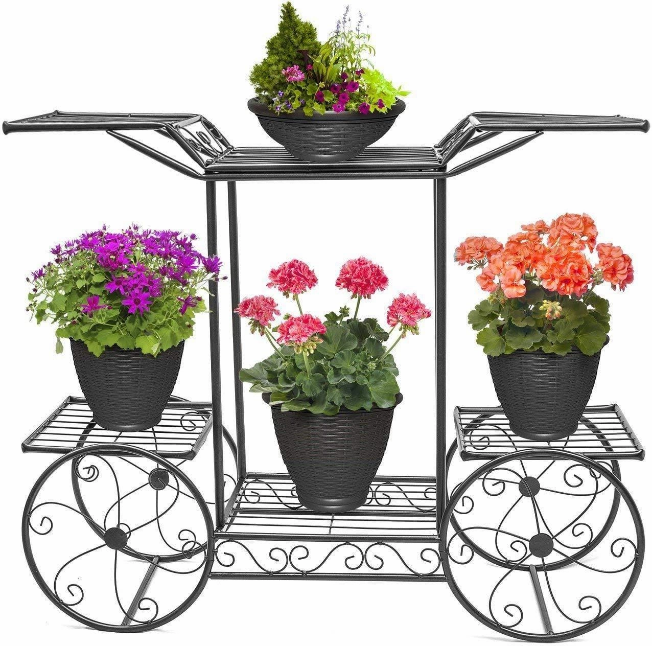 6-Tier Cart Planter Stand, Outdoor Flower Rack Flower Pot cactus succulent plant  