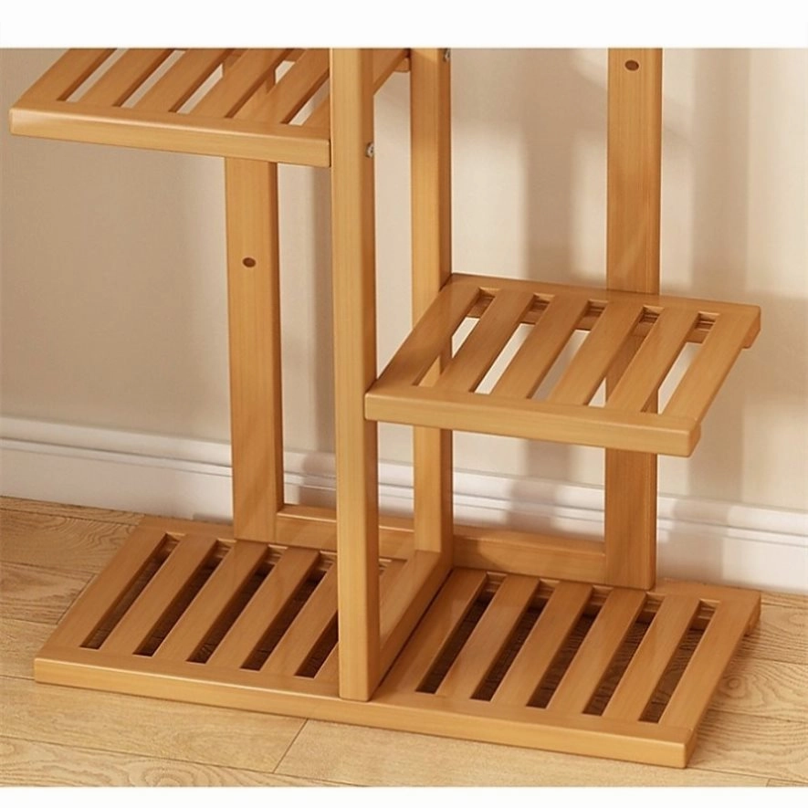 6 Tiers Vertical Bamboo Plant Stand Staged Flower Shelf Rack Outdoor Garden V63-837941