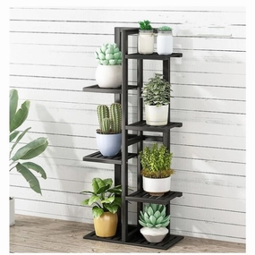 6 Tiers Vertical Bamboo Plant Stand Staged Flower Shelf Rack Outdoor Garden V63-837961 cactus succulent plant  