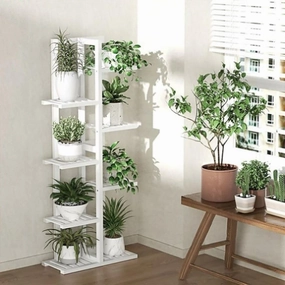 6 Tiers Vertical Bamboo Plant Stand Staged Flower Shelf Rack Outdoor Garden V63-837971 cactus succulent plant  