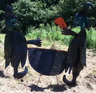 70"w x 70"h Dbl. Witches decorative plants  