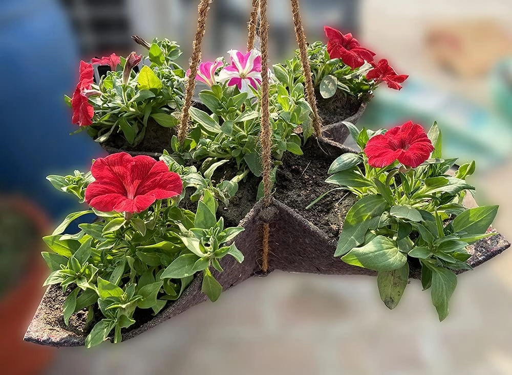 850 GSM Vertical Star Hanger Geotextile Planter (17x17x10 Inch)