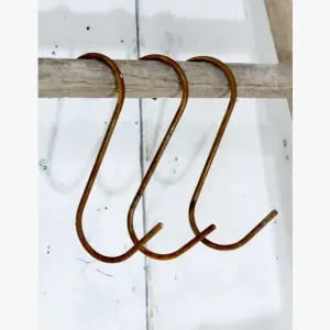 8" Solid Steel S Hooks Package of 3 decorative plants  
