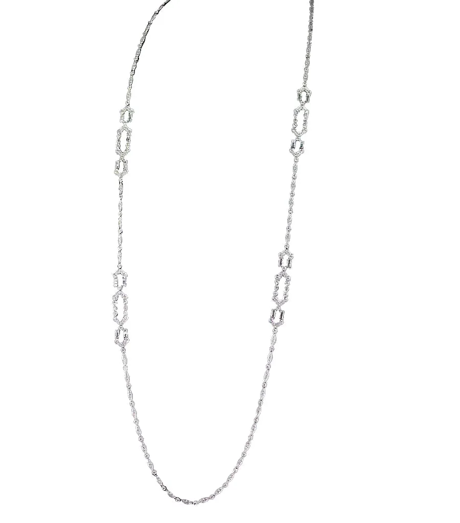 9.20ctw Diamond by the Yard Chain 18K Gold VVS2 Clarity F Color Necklace
