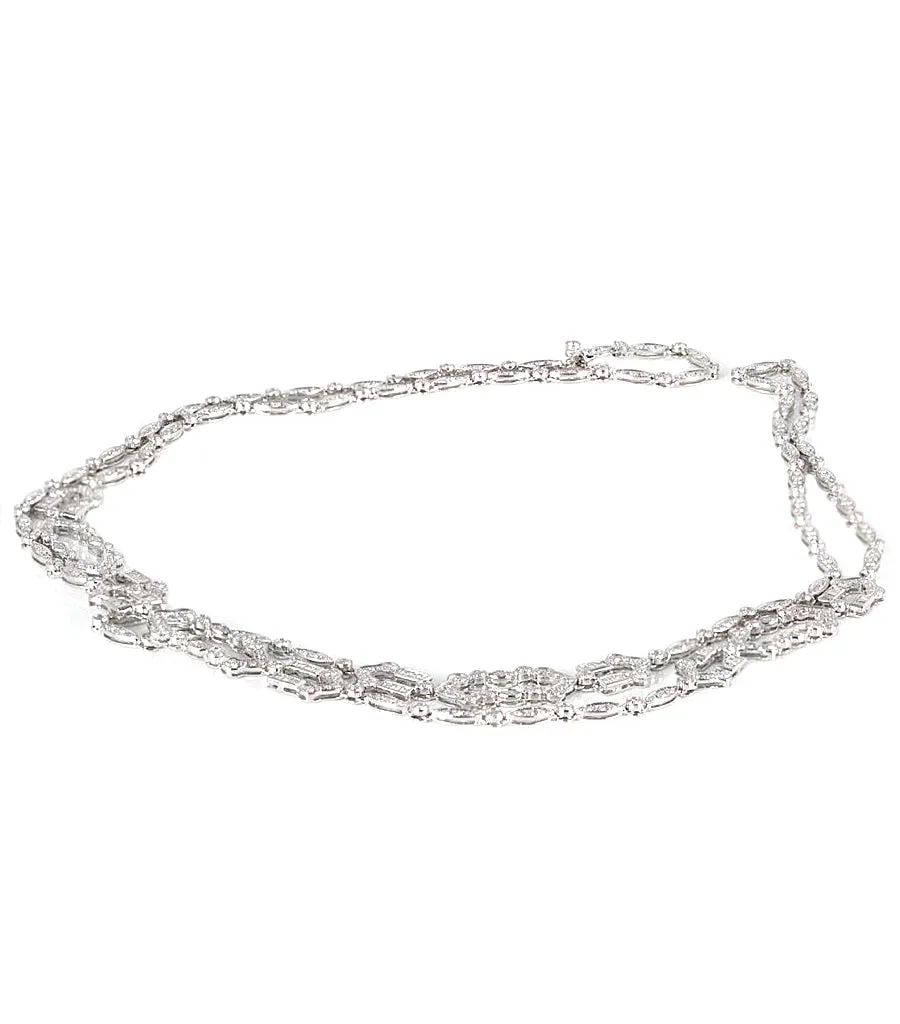 9.20ctw Diamond by the Yard Chain 18K Gold VVS2 Clarity F Color Necklace
